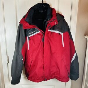 Zero X Posur Men's Medium Ski Jacket Red/Black Insulated Zip NWOT Winter Wear